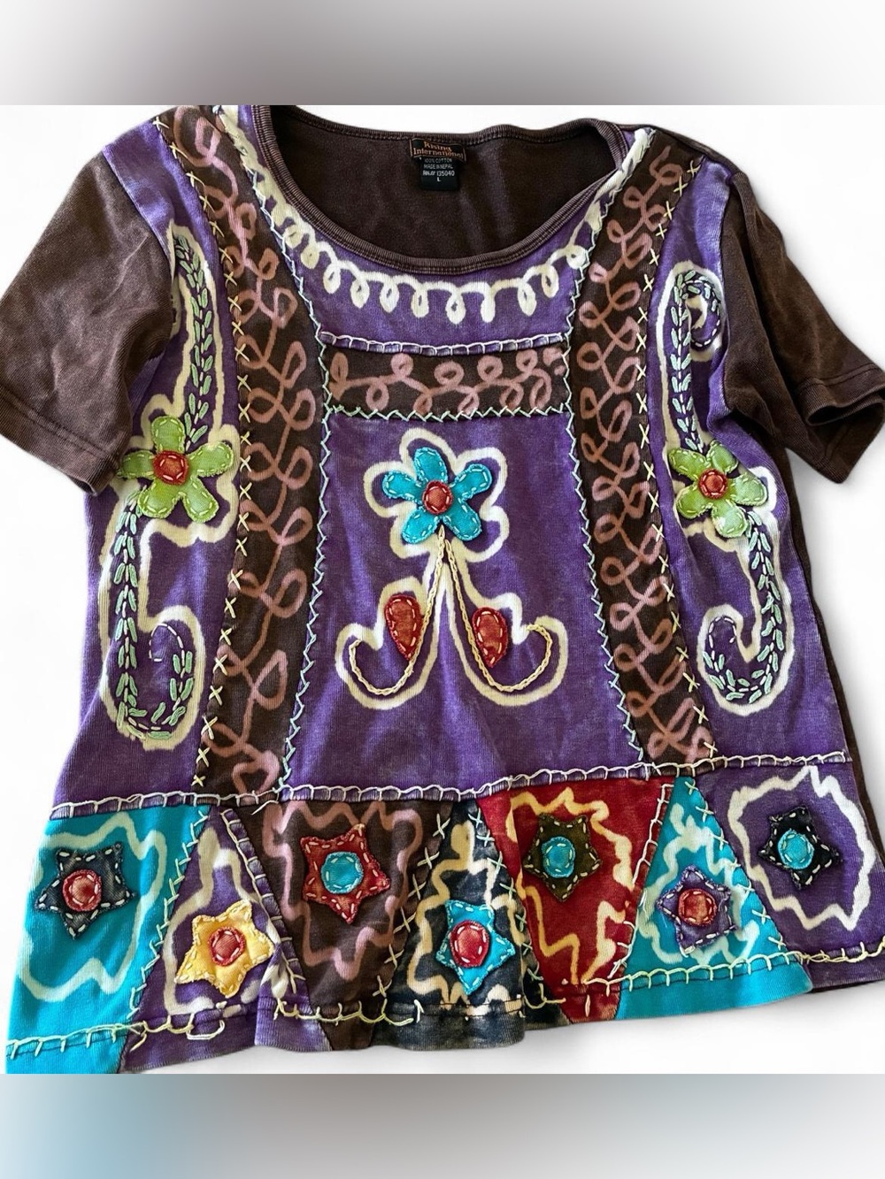 Vintage patchwork top womens
